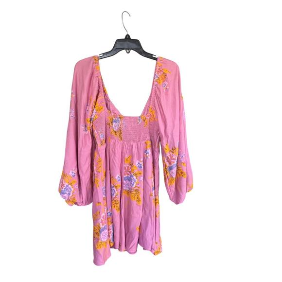 NWT Free People Adella Floral Mini Dress Pink Rose M Boho Cottagecore $128 - Picture 8 of 11